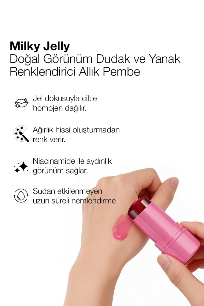 PROCSIN Milky Jelly Natural Look Lip and Cheek Coloring Blush Pink 5 GR - 2