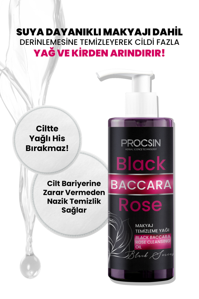 PROCSIN Black Baccara Rose Makyaj Temizleme Yağı 200 ML - 2