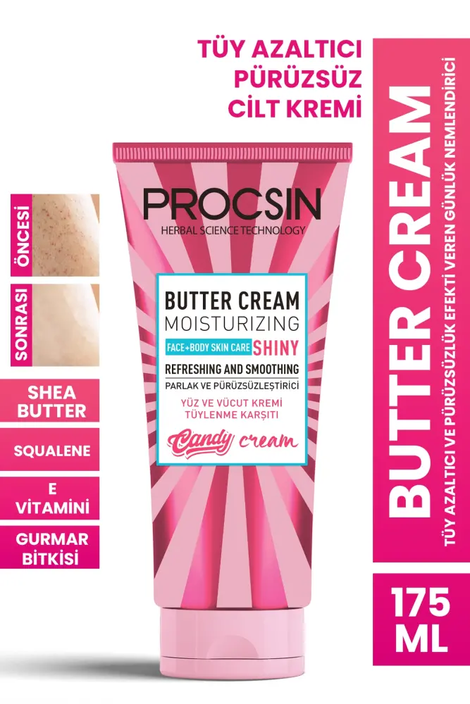 PROCSIN Butter Cream Tüy Azaltıcı ve Pürüzsüzlük Efekti Veren Günlük Nemlendirici 175 ML - 1