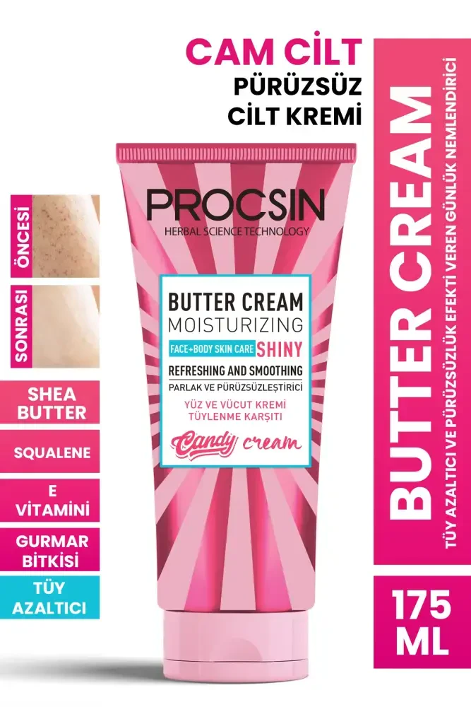 PROCSIN Butter Cream Tüy Azaltıcı ve Pürüzsüzlük Efekti Veren Günlük Nemlendirici 175 ML - PROCSIN