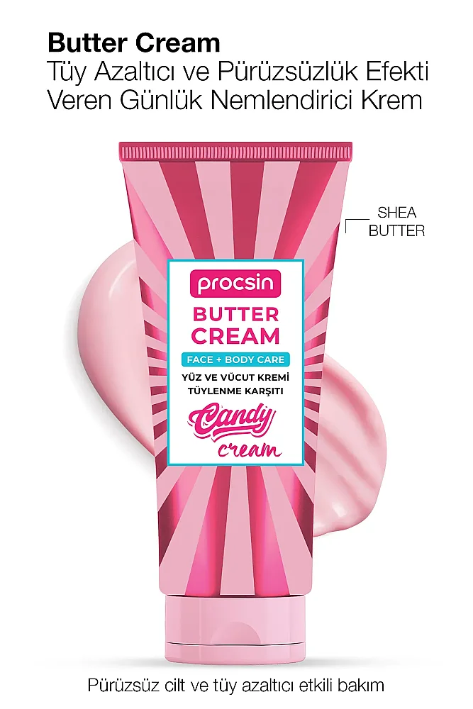 PROCSIN Butter Cream Tüy Azaltıcı ve Pürüzsüzlük Efekti Veren Günlük Nemlendirici 175 ML - PROCSIN
