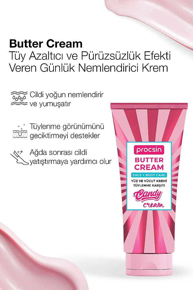 PROCSIN Butter Cream Tüy Azaltıcı ve Pürüzsüzlük Efekti Veren Günlük Nemlendirici 175 ML - PROCSIN (1)