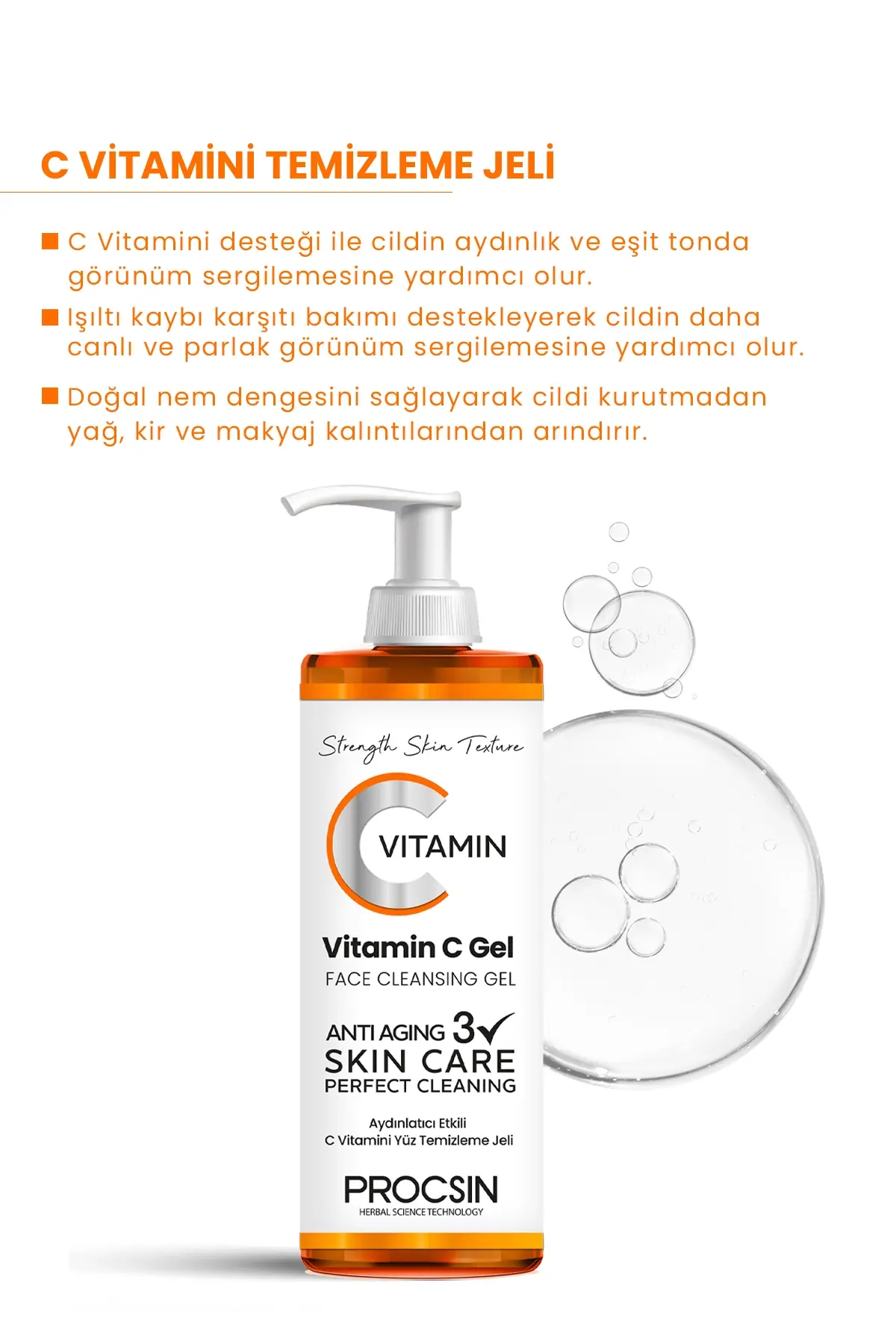 PROCSIN Vitamin C Facial Cleansing Gel 150 ML - 2