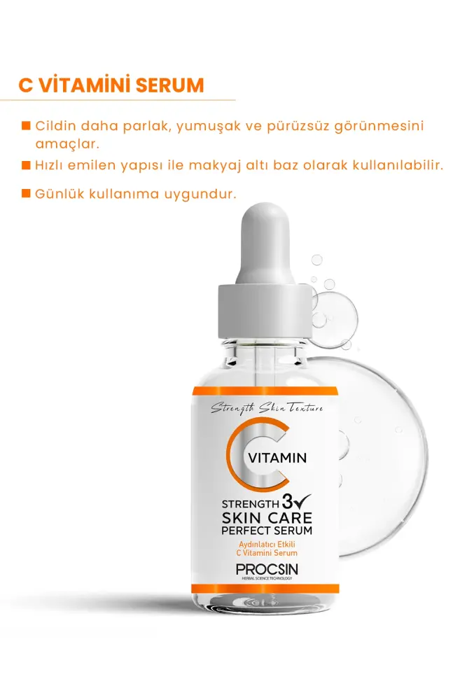 PROCSIN C Vitamini Aydınlatıcı ve Ton Eşitleyici Bakım Serumu 20ML - 3