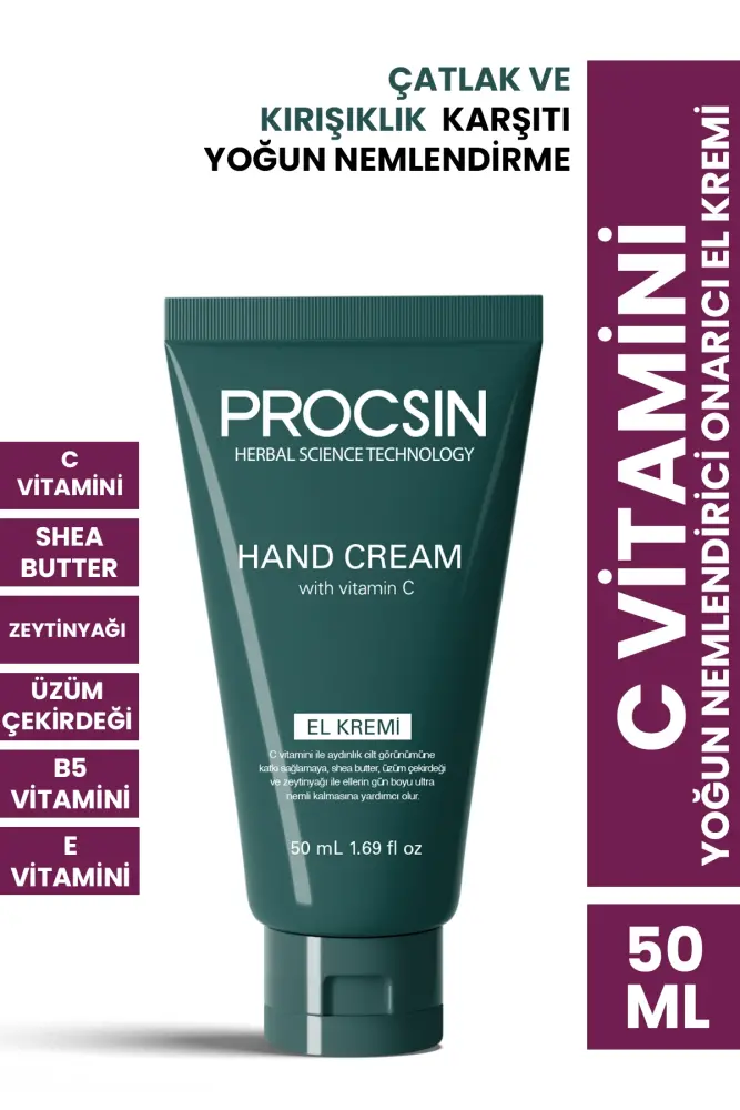 PROCSIN C Vitamini Yoğun Nemlendirici Onarıcı El Kremi 50 ml - 1