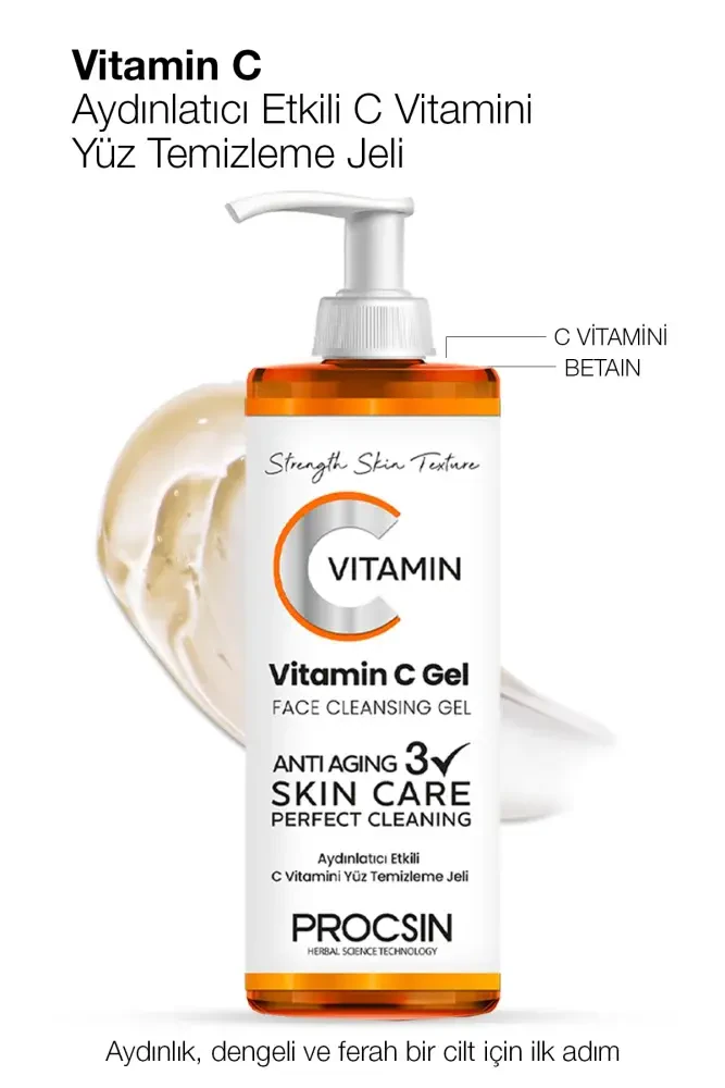 PROCSIN Aydınlatıcı Etkili C Vitamini Yüz Temizleme Jeli 150 ML - 1