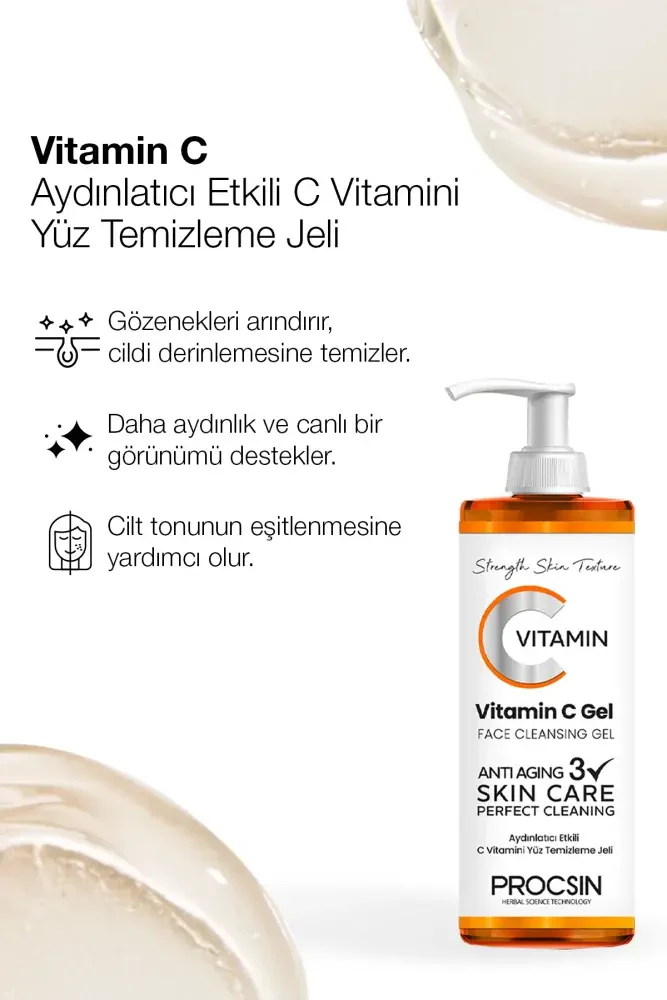PROCSIN Aydınlatıcı Etkili C Vitamini Yüz Temizleme Jeli 150 ML - PROCSIN (1)