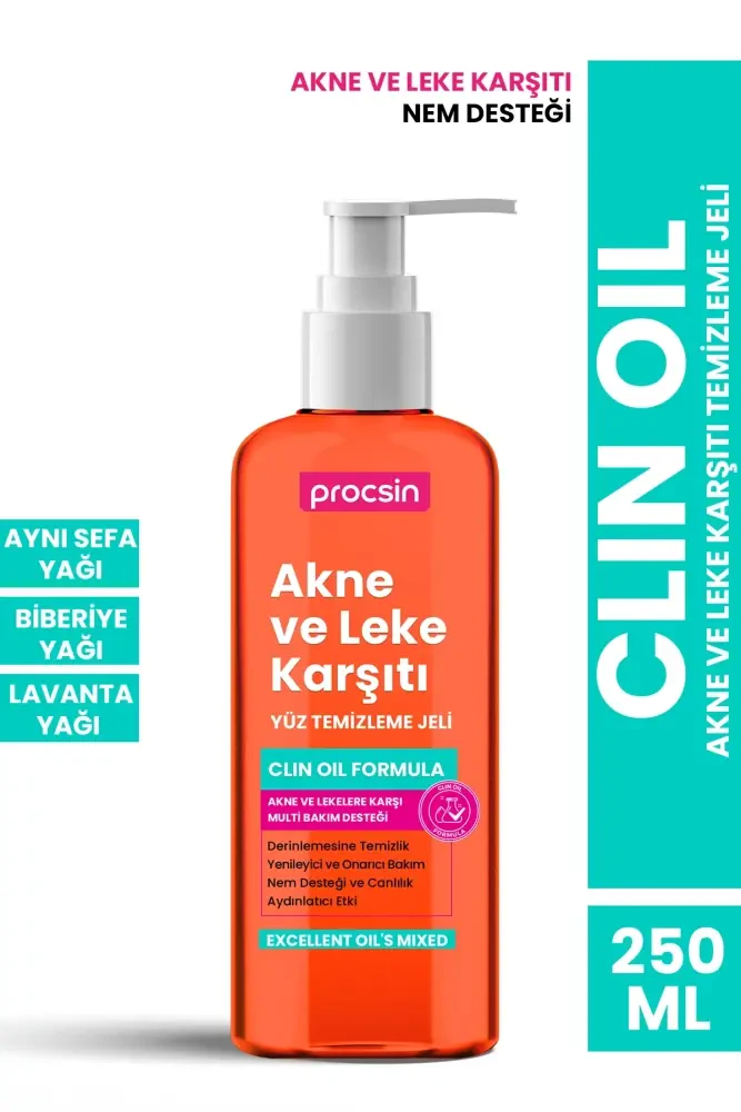PROCSIN Clin Oil Akne ve Leke Karşıtı Temizleme Jeli 250 ML - PROCSIN
