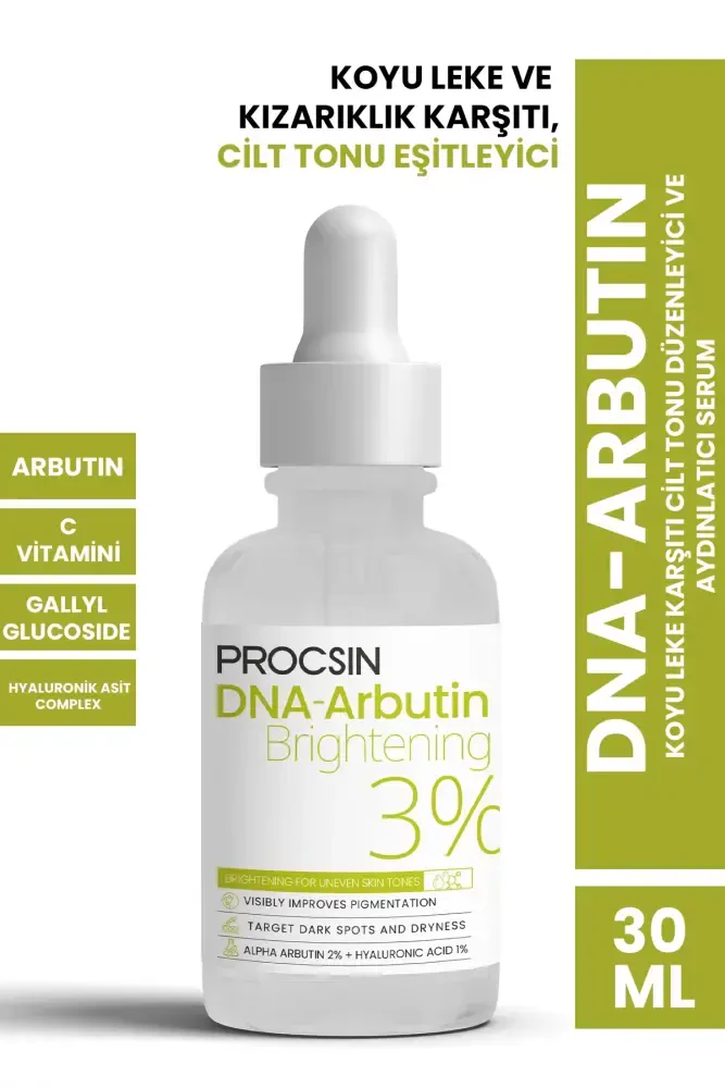 PROCSIN DNA-Arbutin Koyu Leke Karşıtı Cilt Tonu Düzenleyici ve Aydınlatıcı Serum 30 ML - PROCSIN