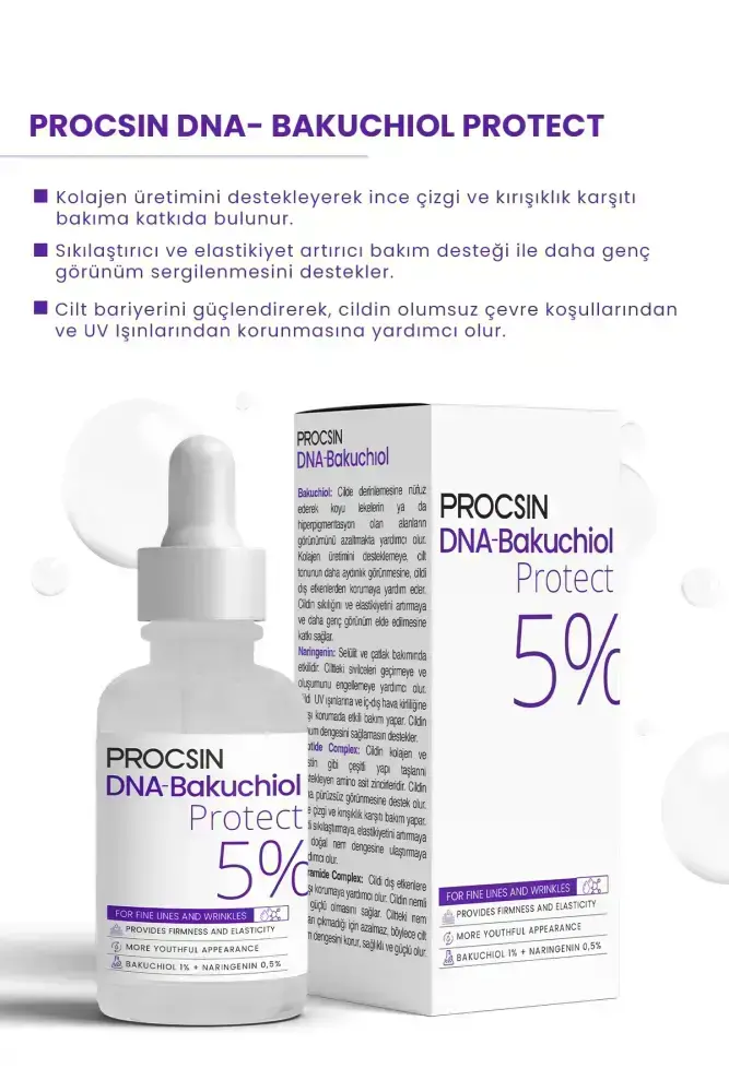 PROCSIN DNA-Bakuchiol Kırışıklık ve İnce Çizgi Karşıtı Sıkılaştırıcı Serum 30 ML - 2