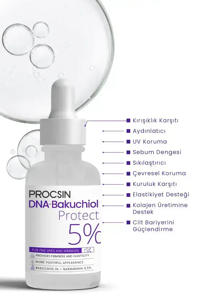 PROCSIN DNA-Bakuchiol Kırışıklık ve İnce Çizgi Karşıtı Sıkılaştırıcı Serum 30 ML - 6