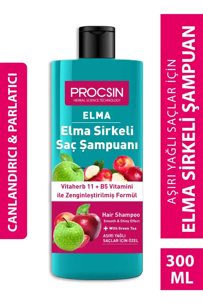 PROCSIN Aşırı Yağlanma Karşıtı Elma Sirkesi Şampuanı 300 ML - 3