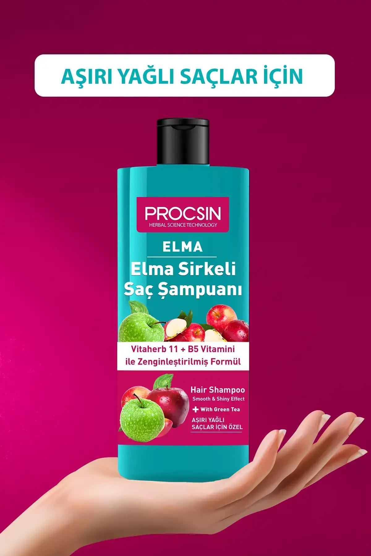PROCSIN Aşırı Yağlanma Karşıtı Elma Sirkesi Şampuanı 300 ML - 6
