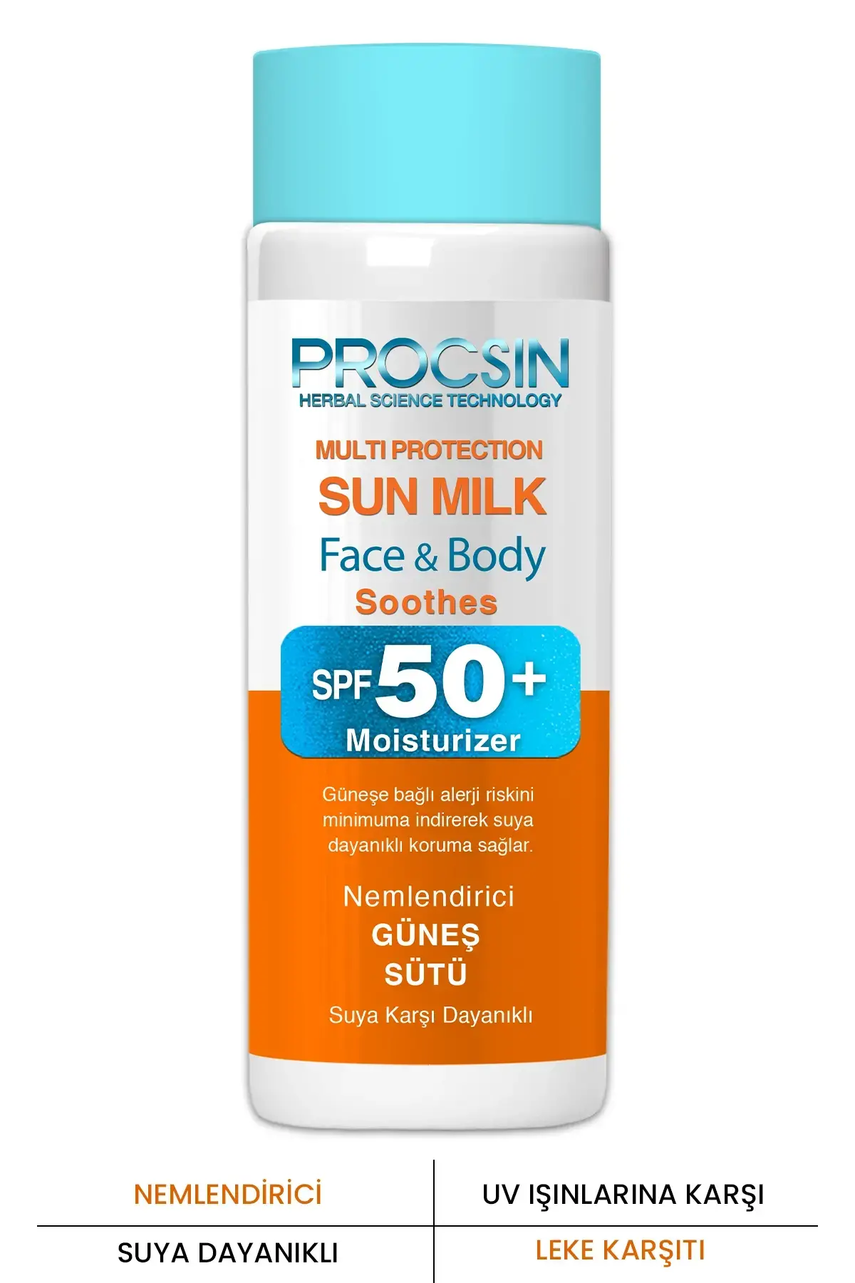 PROCSIN SPF50+ Yüksek Koruyucu Yoğun Nemlendirici Güneş Sütü 100 ML - 1