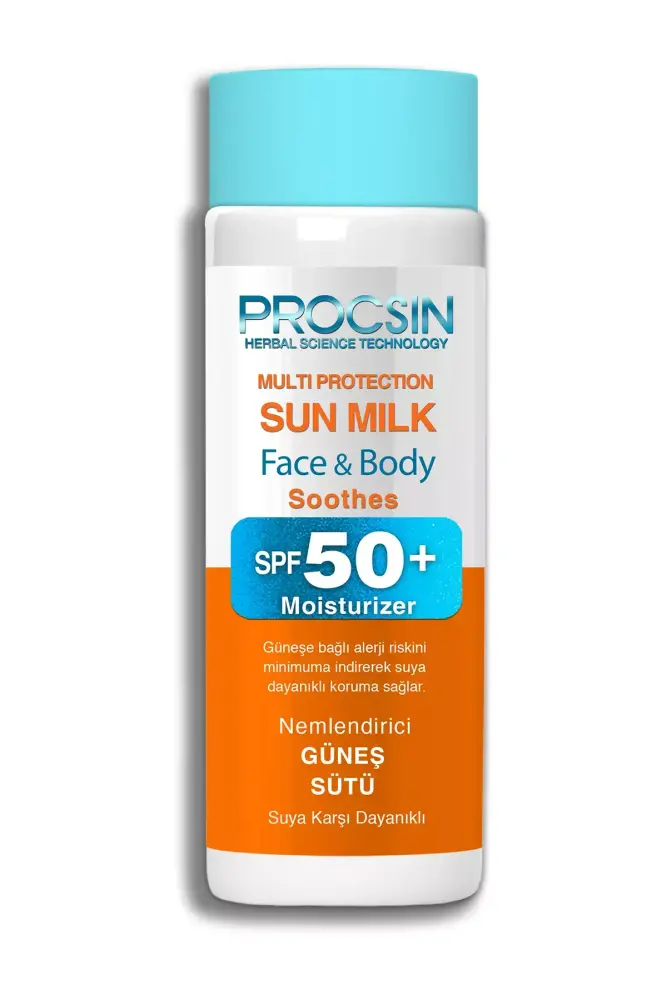 PROCSIN SPF50+ Yüksek Koruyucu Yoğun Nemlendirici Güneş Sütü 100 ML