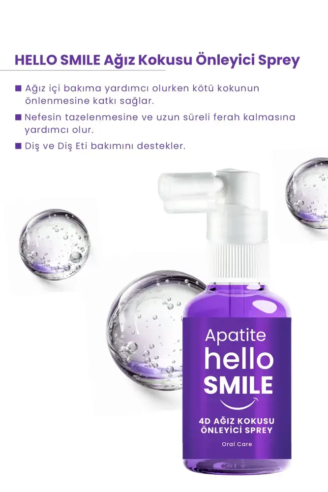 Apatite Hello Smile Ferahlatıcı 4D Ağız Koku Önleyici Sprey - 4