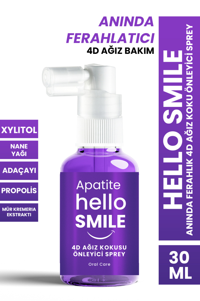 Apatite Hello Smile Ferahlatıcı 4D Ağız Koku Önleyici Sprey - Apatite Hello Smile