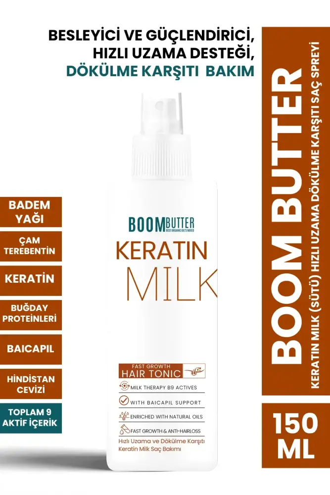 BOOM BUTTER Keratin Milk Fast Growth Anti- Hair Loss Hair Spray 150ML - 1
