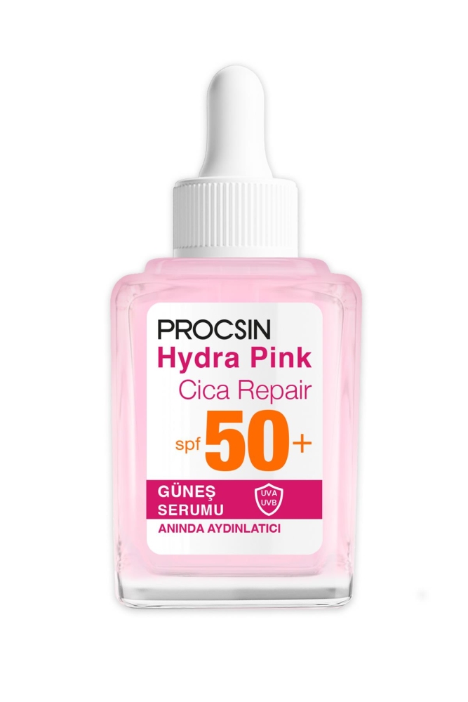 PROCSIN Hydra Pink SP50+ Bariyer Güçlendirici Cam Cilt Güneş Serumu 30 ML - 2