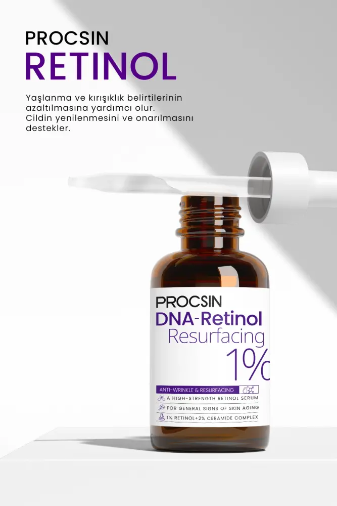 PROCSIN HYDRO SOLUTION %1 Retinol + Ceramide Complex Yoğun Kırışıklık Karşıtı Onarım + Yenileyici Bakım Serumu 30 ML - 2