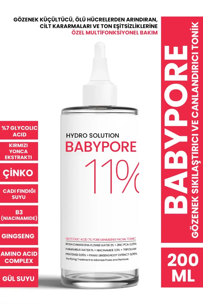 PROCSIN Hydro Solution Babypore Gözenek Sıkılaştırıcı ve Canlandırıcı %7 Glikolik Asit Ginseng Tonik 200ML - 1