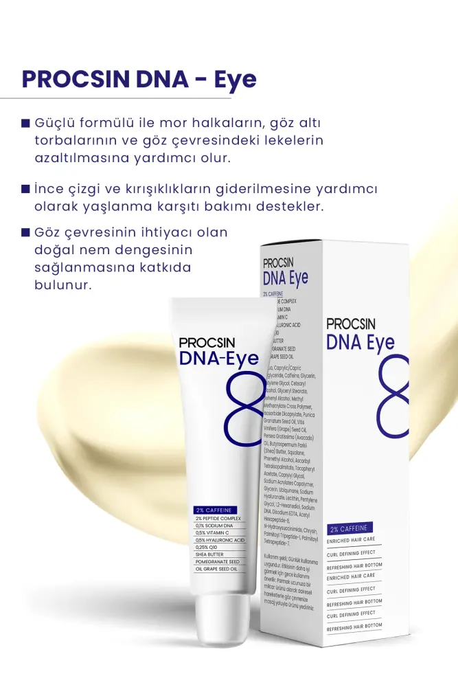 PROCSIN HYDRO SOLUTION DNA Eye Kırışıklık ve Mor Halkalara Karşı Göz Çevresi Yenileyici Krem 20 ML - 5