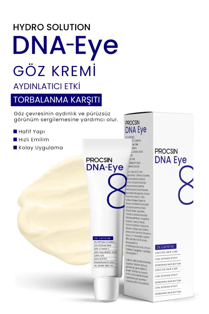 PROCSIN HYDRO SOLUTION DNA Eye Kırışıklık ve Mor Halkalara Karşı Göz Çevresi Yenileyici Krem 20 ML - 2