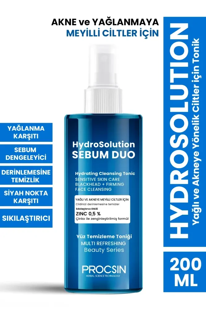 PROCSIN Hydrosolution Yağlı ve Akneye Yönelik Ciltler için Tonik 200 ml - PROCSIN