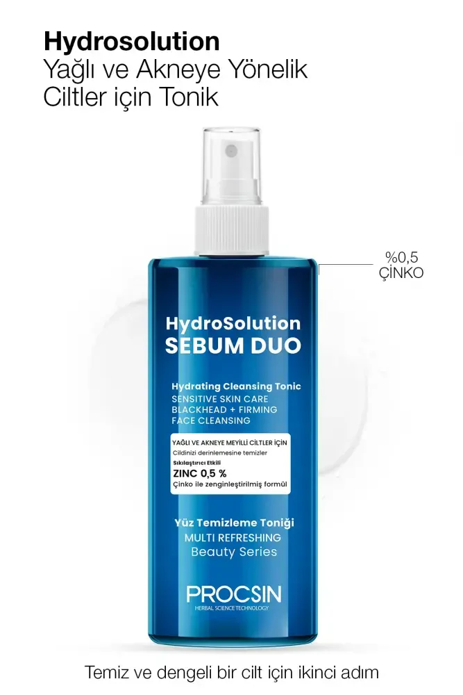 PROCSIN Hydrosolution Yağlı ve Akneye Yönelik Ciltler için Tonik 200 ml - 1