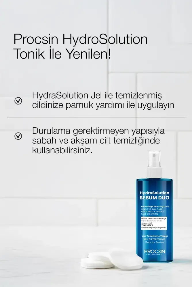 PROCSIN Hydrosolution Yağlı ve Akneye Yönelik Ciltler için Tonik 200 ml - 5