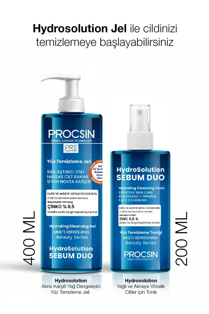 PROCSIN Hydrosolution Yağlı ve Akneye Yönelik Ciltler için Tonik 200 ml - 8