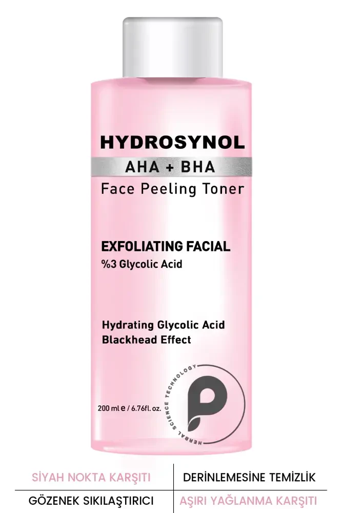 PROCSIN Hydrosynol Siyah Nokta Önleyici Arındırıcı AHA (%3 Glikolik Asit) + BHA Tonik 200 ML - PROCSIN