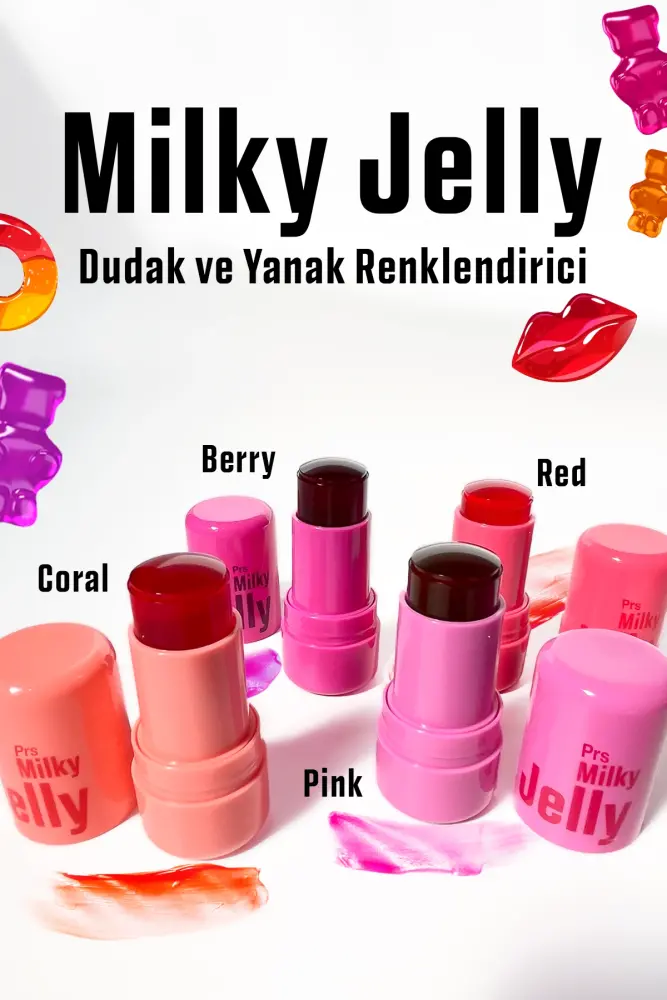 PROCSIN Milky Jelly Doğal Görünüm Dudak ve Yanak Renklendirici Allık Böğürtlen (Berry) 5 GR - 5