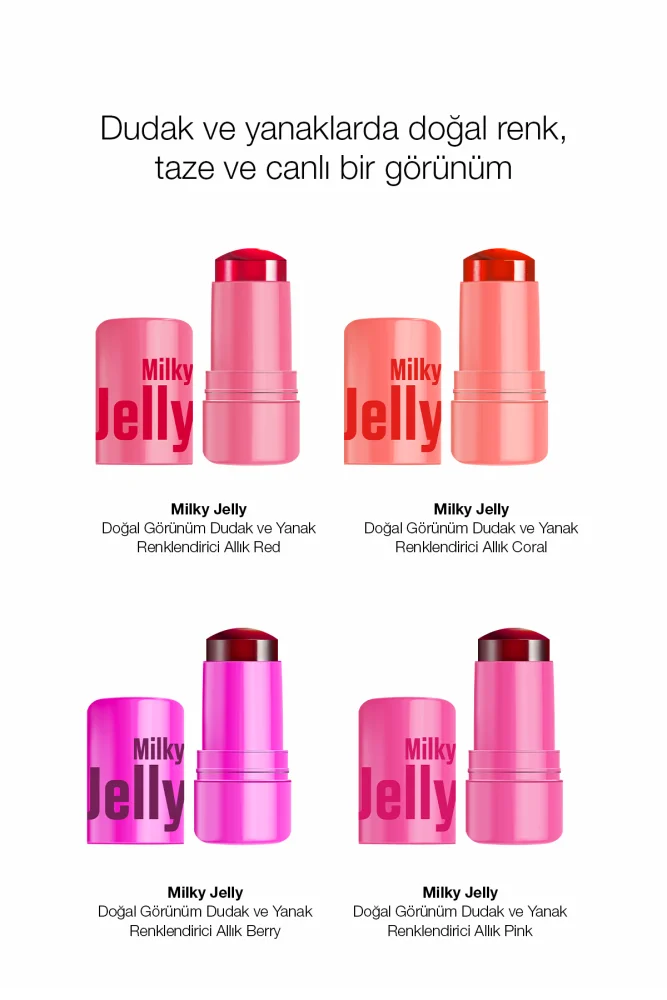 PROCSIN Milky Jelly Doğal Görünüm Dudak ve Yanak Renklendirici Allık Pembe (Pink) 5 GR - 8