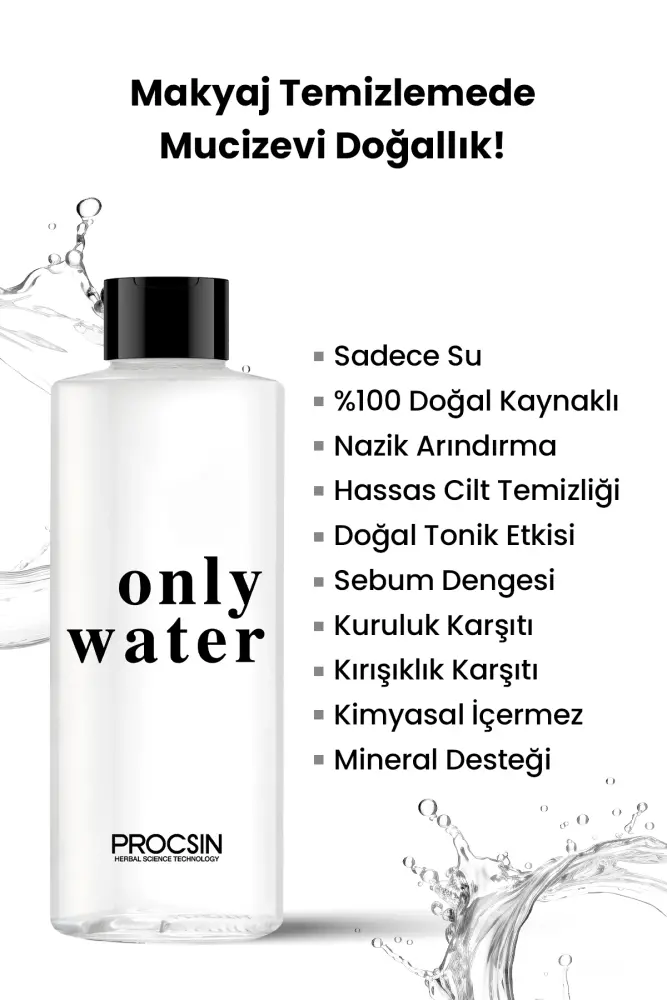 PROCSIN Only Water (%100 SU) Doğal Cilt ve Makyaj Temizleyici - 6
