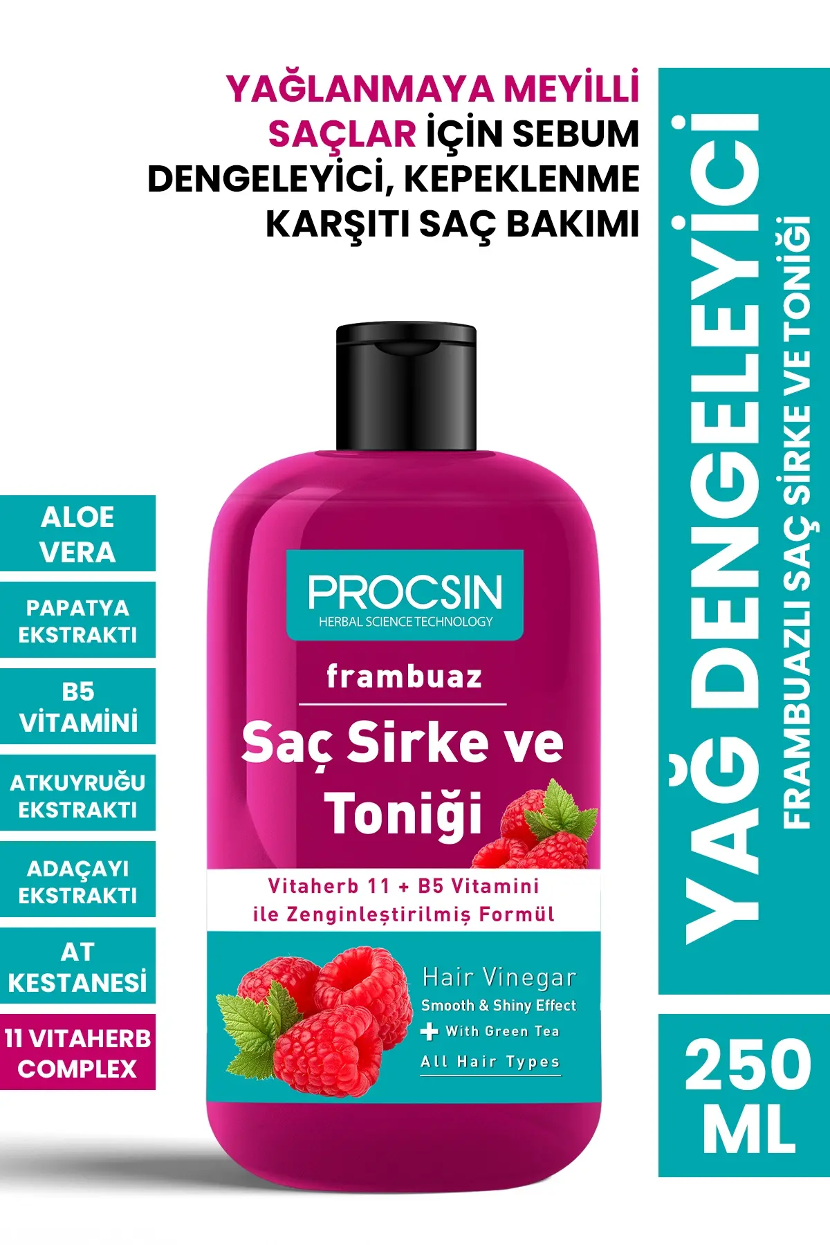 PROCSIN Raspberry Hair Vinegar and Tonic 250 ML - 1