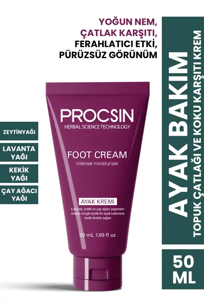 PROCSIN Topuk Çatlağı ve Koku Karşıtı Ayak Bakım Kremi 50 ml - 1