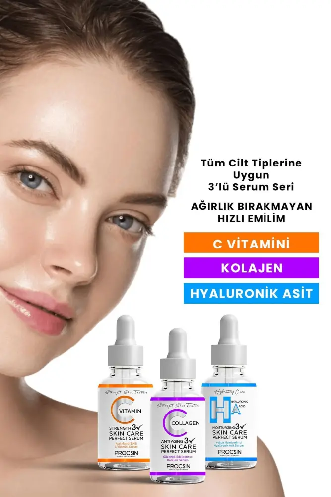 Üçlü Serum Paketi (C VİTAMİNİ - KOLAJEN - HYALURONİK ASİT SERUMU) - 2