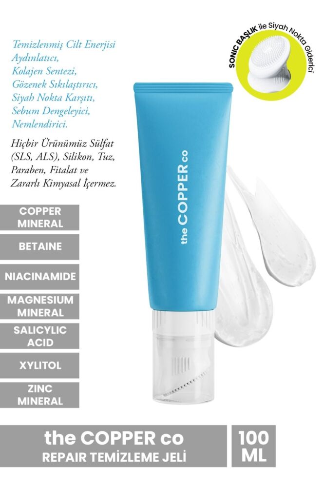 Repair Face Cleasing Copper Minerali Içeren Aydınlatıcı Ve Sıkılaştırıcı Temizleme Jeli 100 ml - THE COPPER CO