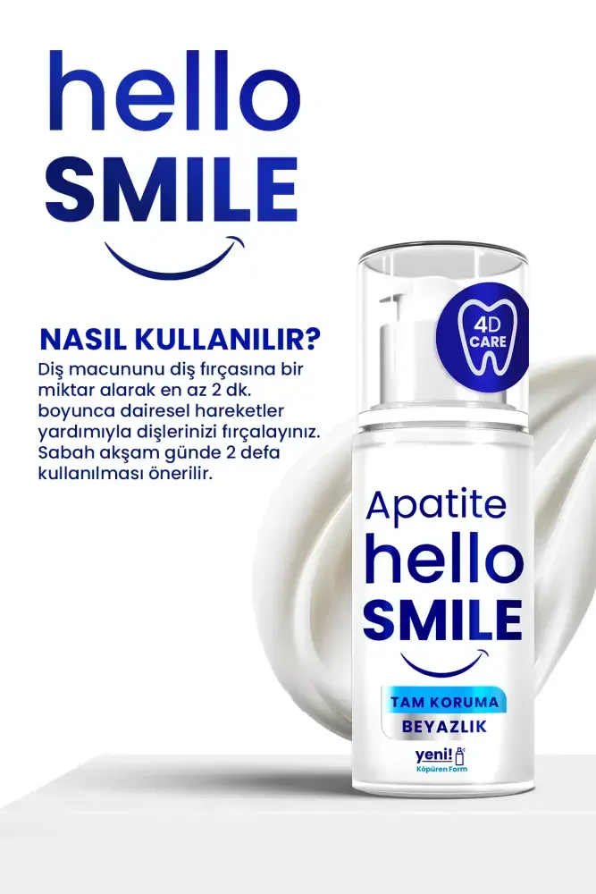 Apatite Hello Smile Tam Koruma 4D Beyazlatıcı Diş Macunu 50 ML - 5