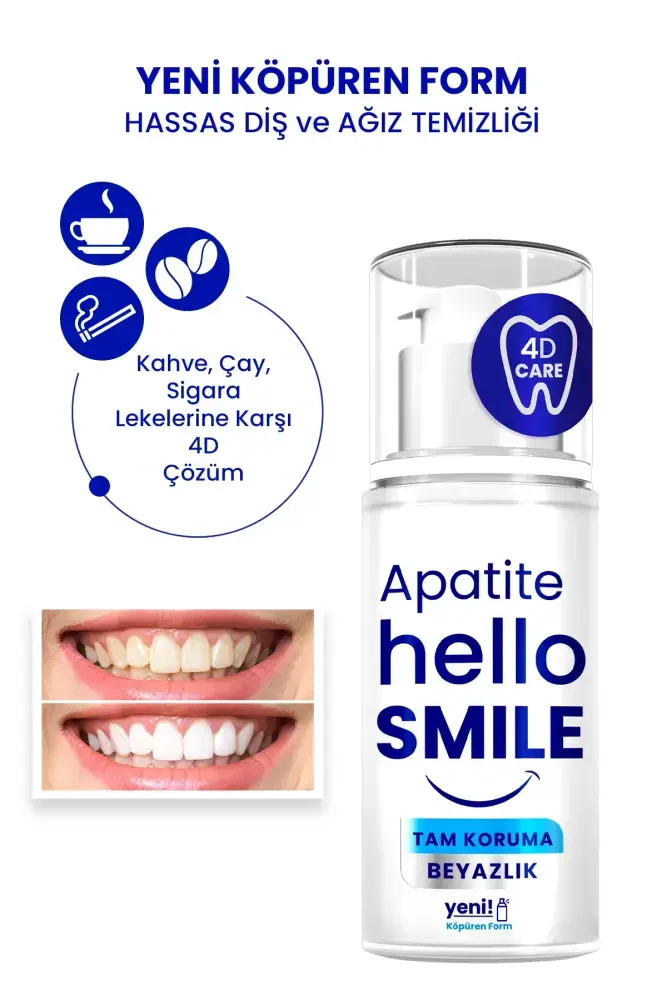 Apatite Hello Smile Tam Koruma 4D Beyazlatıcı Diş Macunu 50 ML - 6