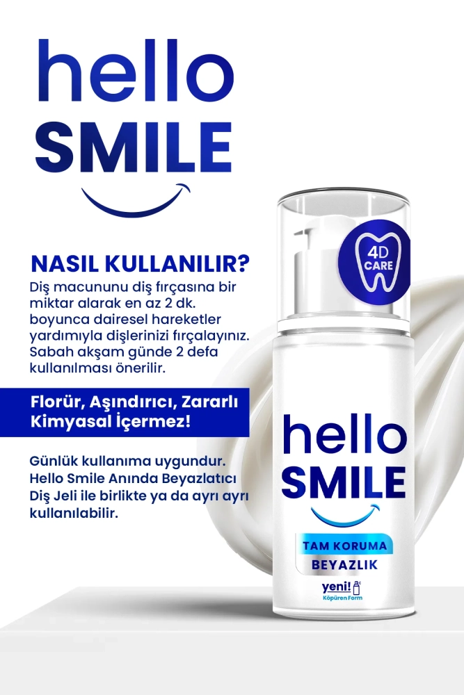 HELLO SMILE Tam Koruma Anında Beyazlatıcı Diş Macunu 50 ML - 4