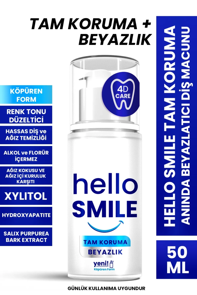 HELLO SMILE Tam Koruma Anında Beyazlatıcı Diş Macunu 50 ML - 1