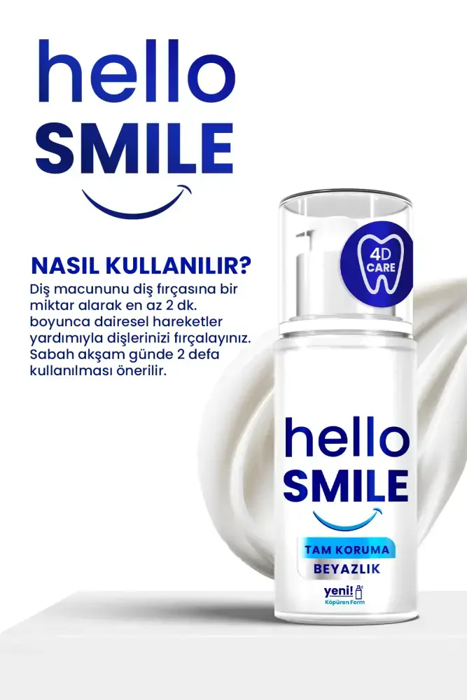 HELLO SMILE Tam Koruma 4D Beyazlatıcı Diş Macunu 50 ML - 5