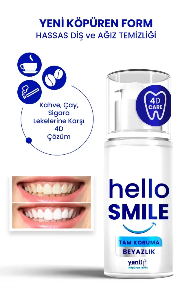 HELLO SMILE Tam Koruma 4D Beyazlatıcı Diş Macunu 50 ML - 6