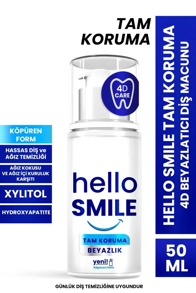 HELLO SMILE Tam Koruma 4D Beyazlatıcı Diş Macunu 50 ML - 1