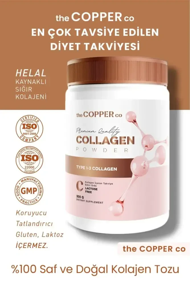 The Copper Co %100 Saf Ve Doğal Yüksek Kalite Çift Hidrolize Kolajen Peptitler içeren Diyet Takviyesi - 1